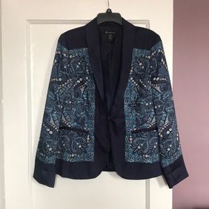 INC Blazer, Blue and White, Size Large